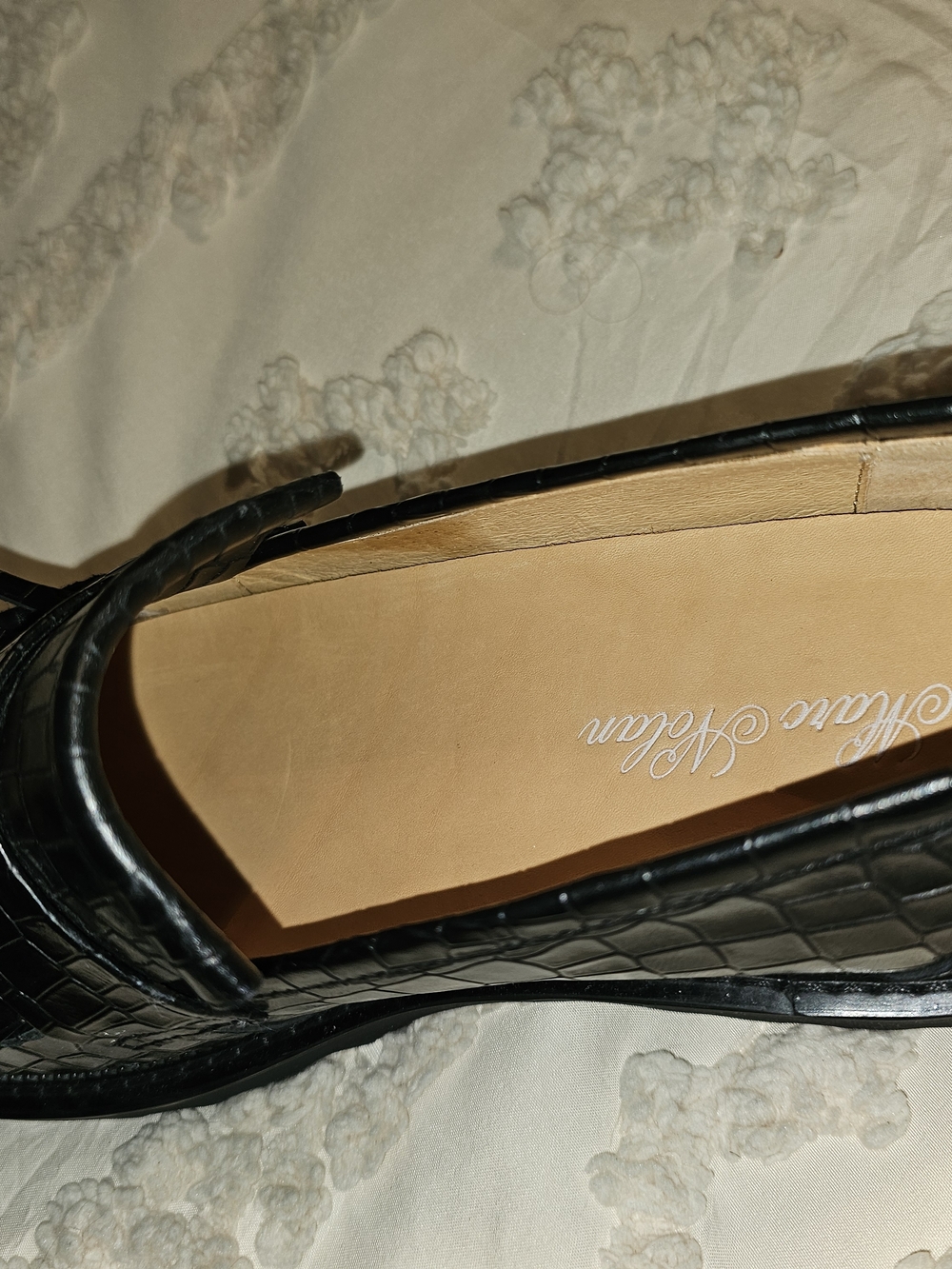 Marc Nolan Men’s Black Croc-Embossed Leather Loafers - Picture 8 of 12